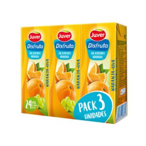 JUVER ZUM 100%
NARANJA-UVA 200ML PACK DE 3